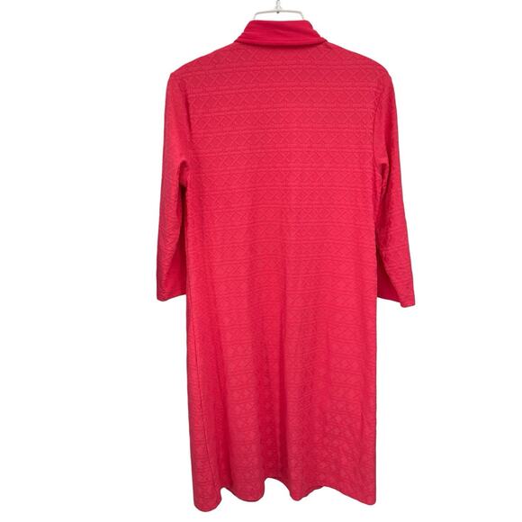 J McLaughlin Dress Coral Textured 3/4 Sleeve Size Small - Picture 7 of 12